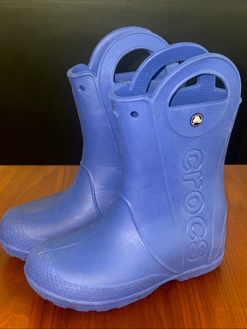 CROCS, Blue Rain Boots, size 2